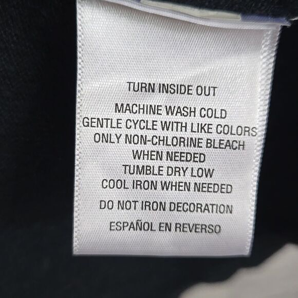 Womens Black Sweater Starry Night Embellished Script Snowflake Asymmetric Tunic - Picture 7 of 9